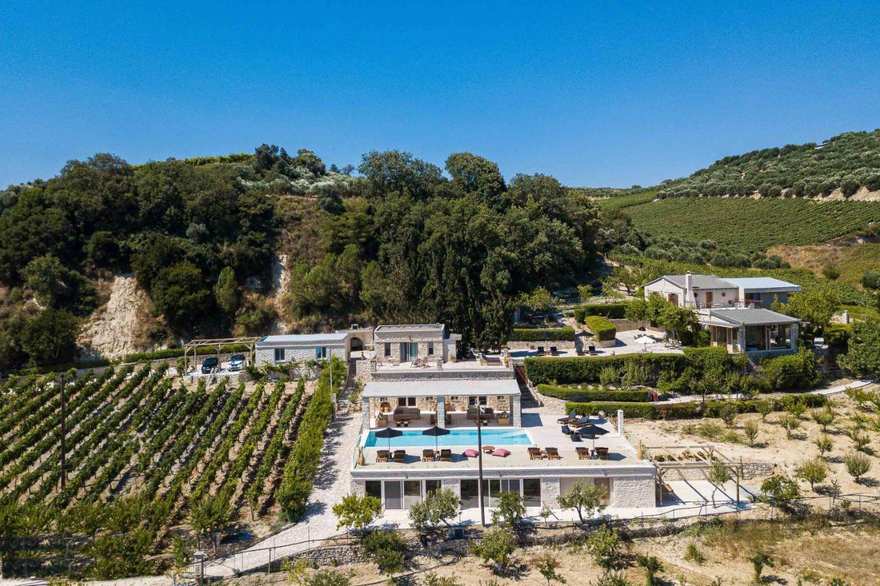 Villa Mantilari Wine Estate 7 Apartments 2 Private Pools 1 Heated Tennis Court Fitness Center Archanes Luaran gambar